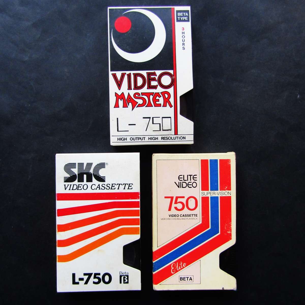 3 Old Betamax Blank Video Cassette Tapes