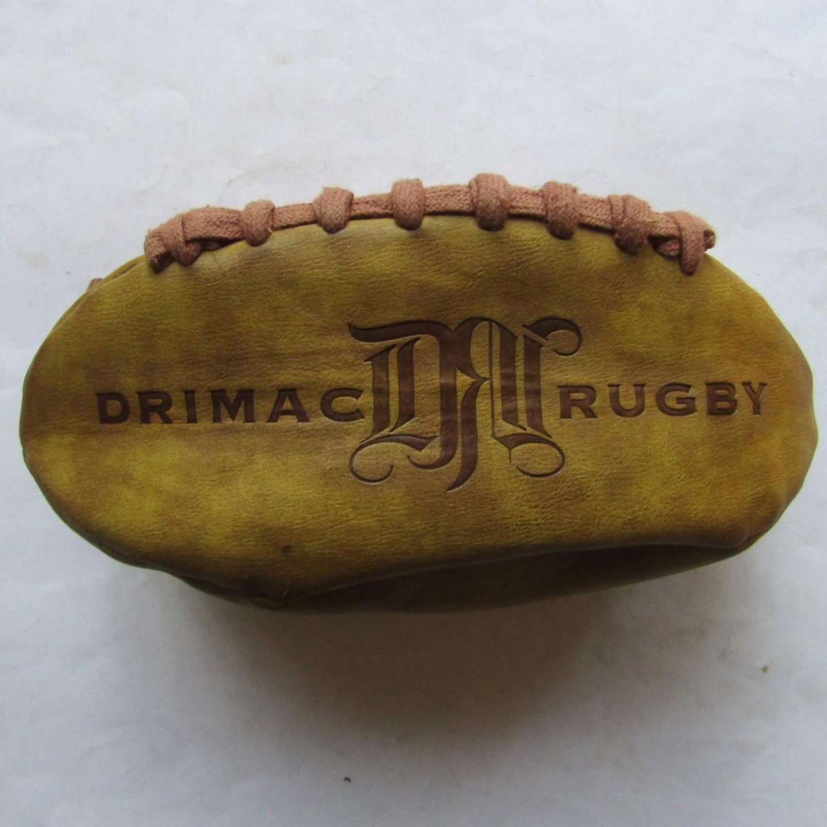 Old Drimac Full Size Rugby Ball Shaped Zipper Bag