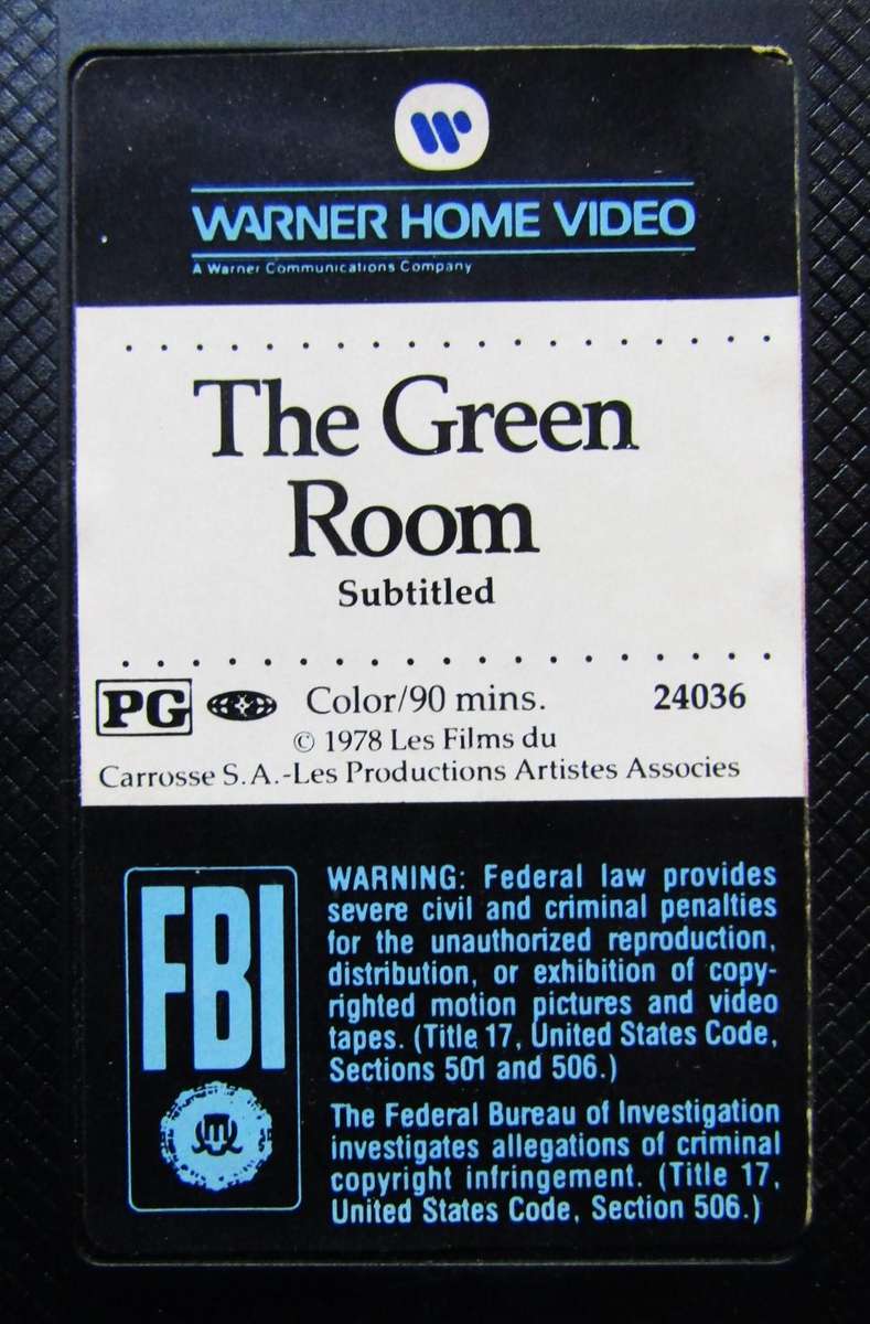 The Green Room - Movie VHS Tape (1978)