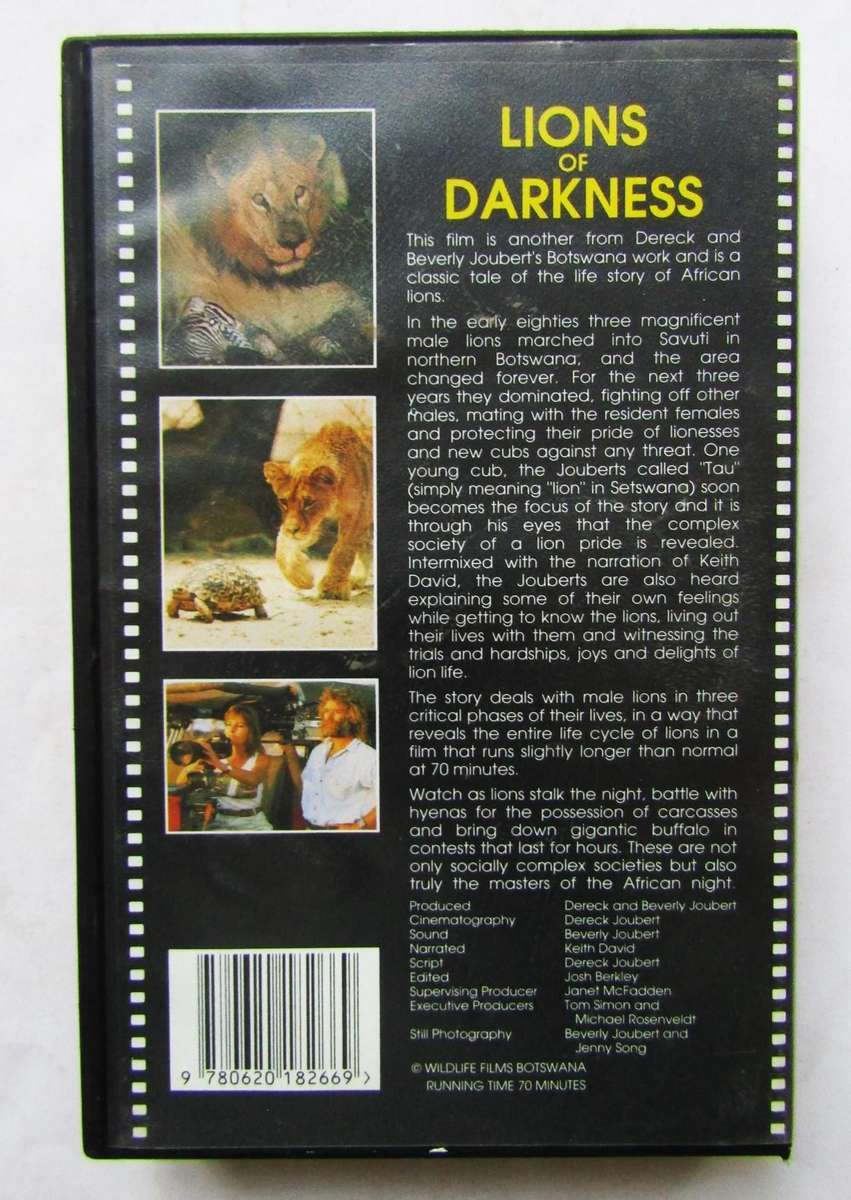Lions of Darkness - Wildlife VHS Video Tape