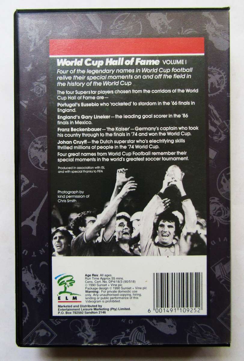 World Cup Hall of Fame - Football VHS Video Tape (1990)