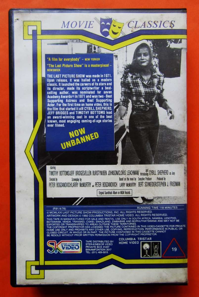The Last Picture Show - Unbanned Movie VHS Tape (1992)