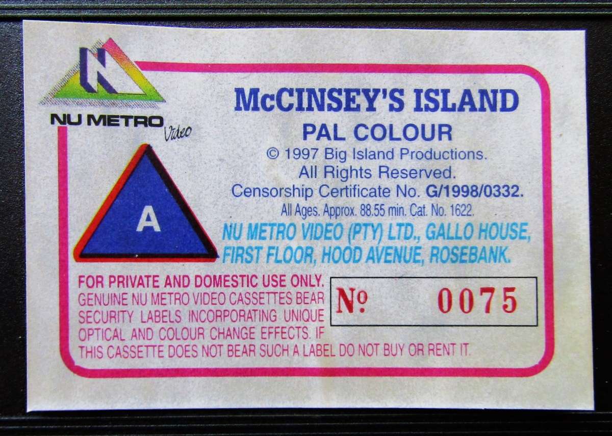 McCinsey's Island - Hulk Hogan - Movie VHS Tape (1998)