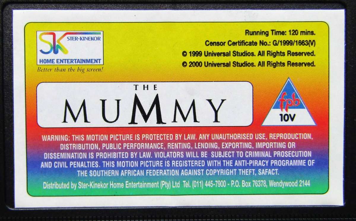 The Mummy - Brendan Fraser - Movie VHS Tape (2000)