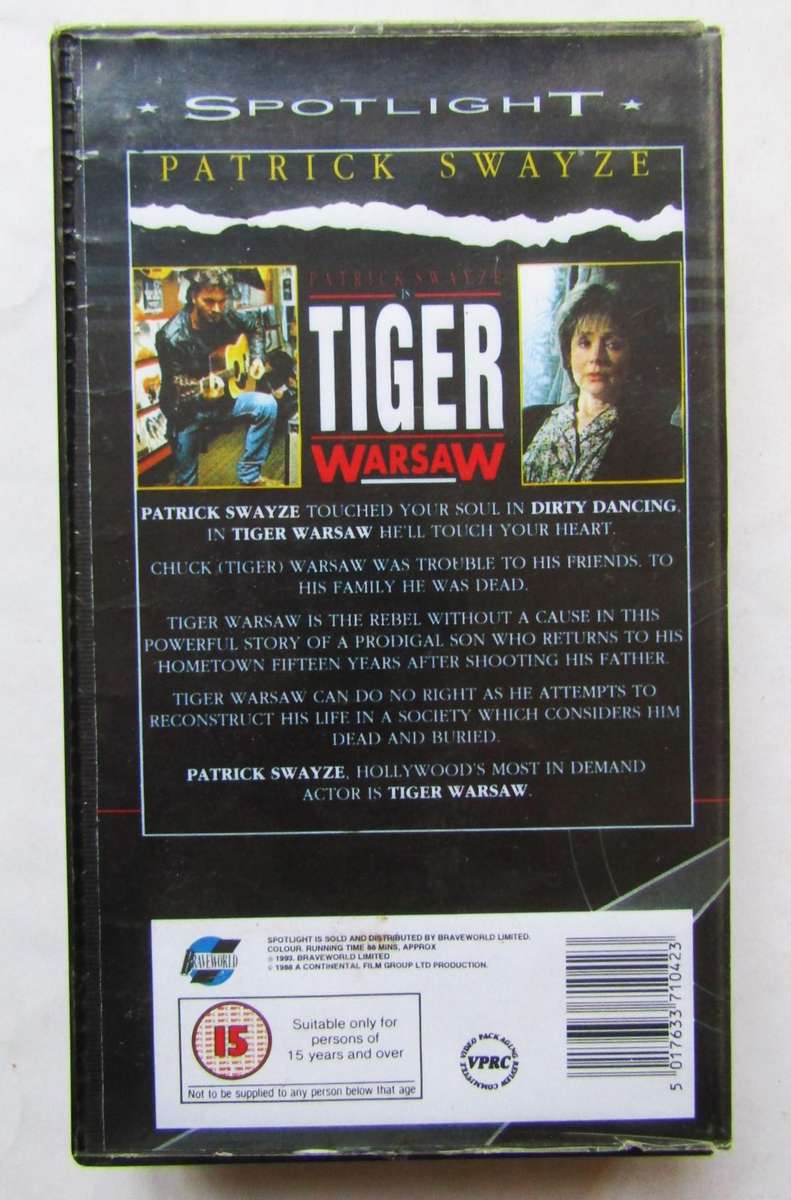 Tiger Warsaw - Patrick Swayze - Movie VHS Tape (1993)