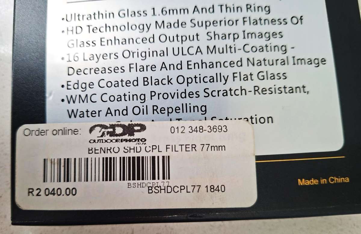 Benro SHD 77mm Optical Filter