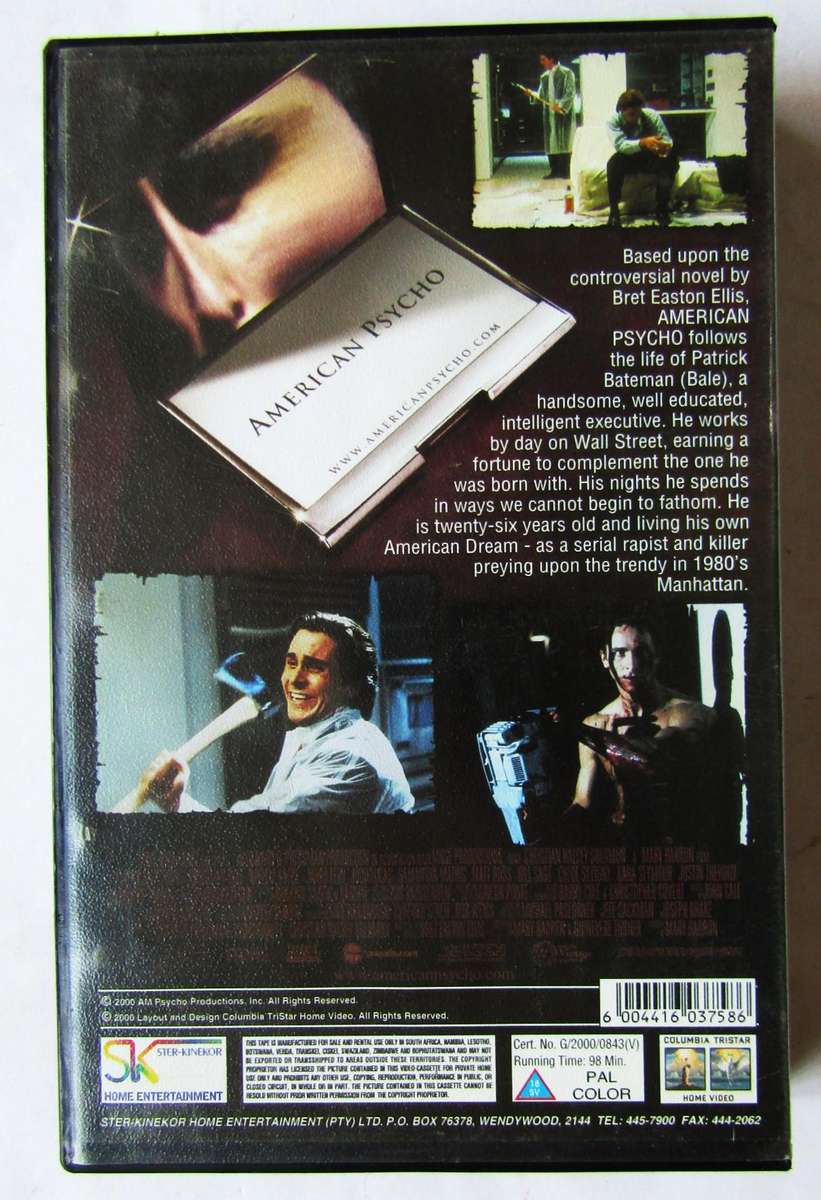 American Psycho - Horror Movie VHS Tape (2000)
