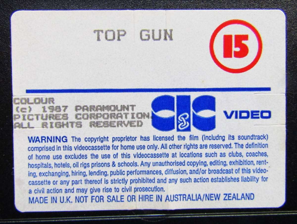 Top Gun - Tom Cruise - Movie VHS Tape (1987)
