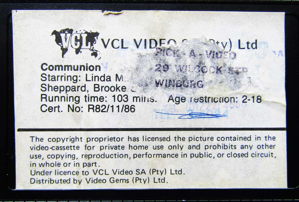 Communion - Brooke Shields - Horror Movie VHS Tape (1980)
