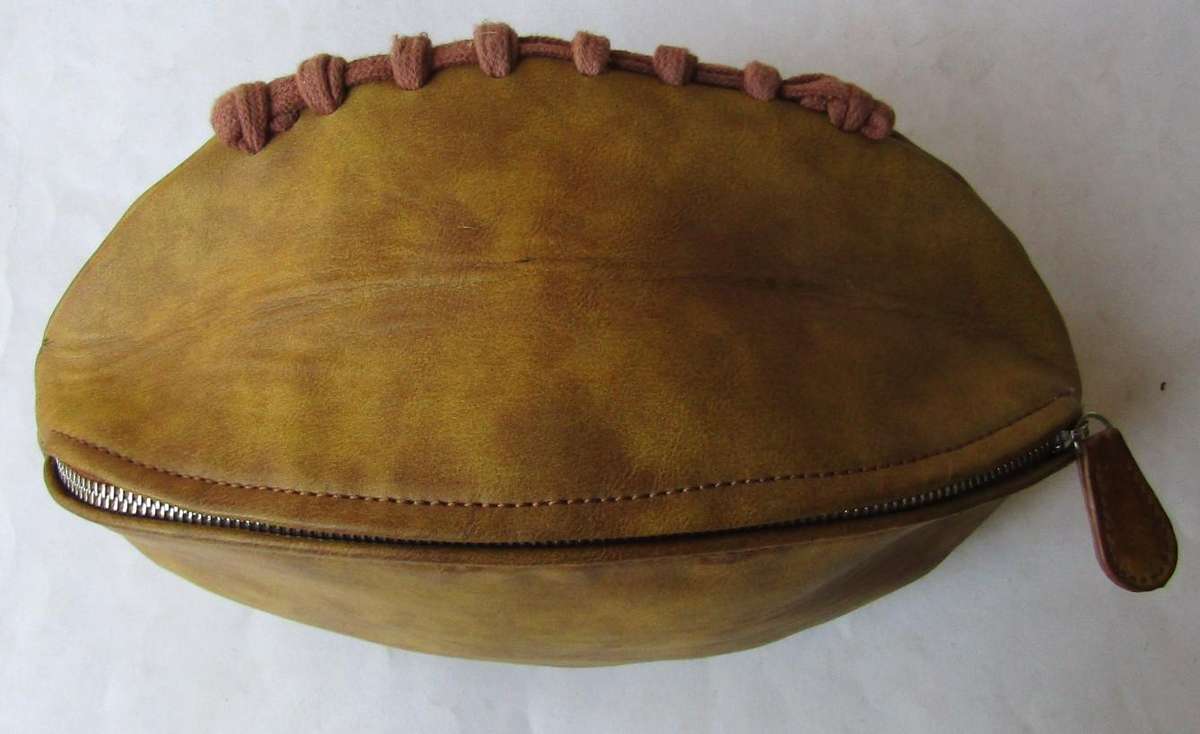 Old Drimac Full Size Rugby Ball Shaped Zipper Bag