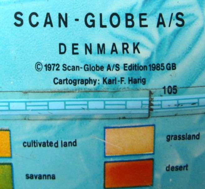 1985 Edition Denmark World Scan Globe