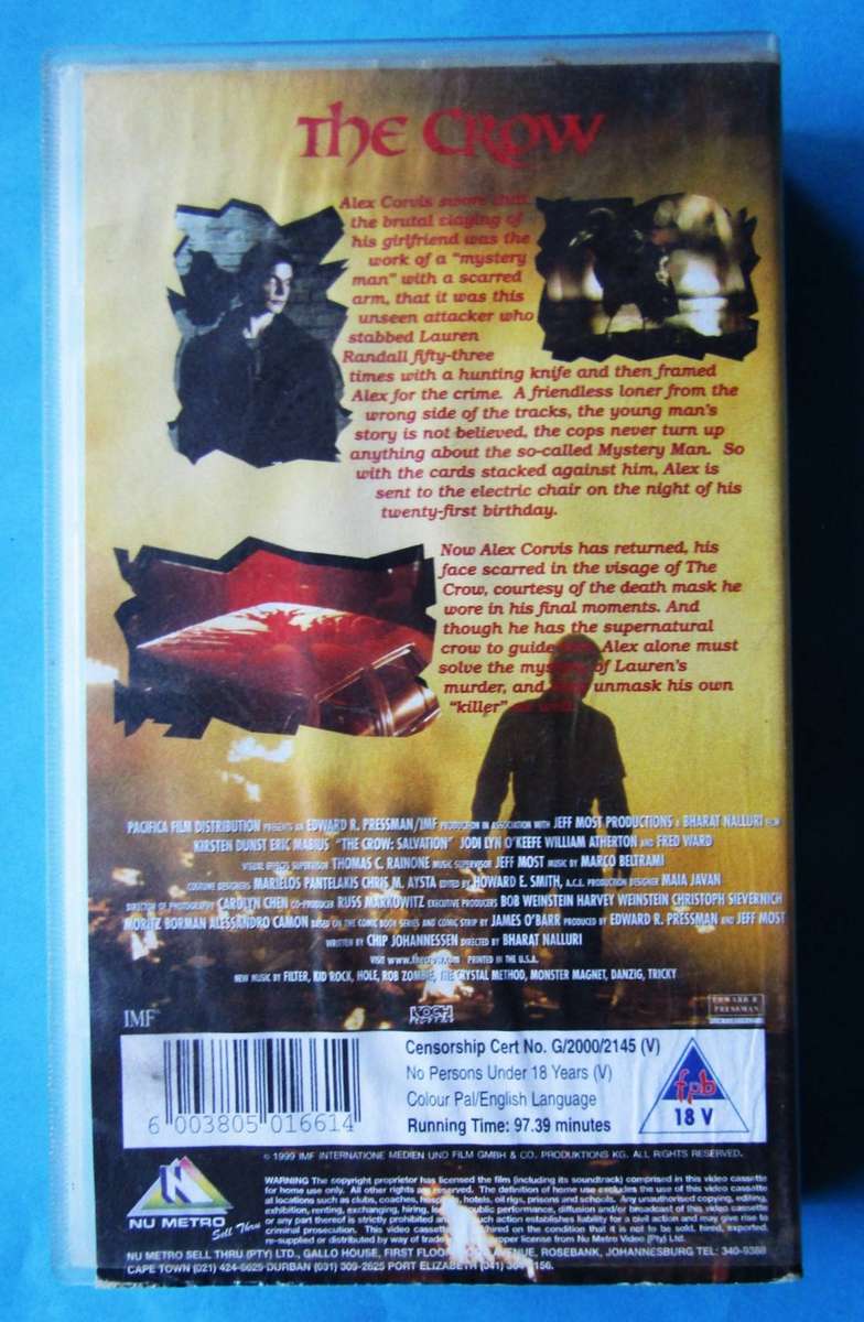 The Crow - Salvation - Horror Movie VHS Tape (2000)