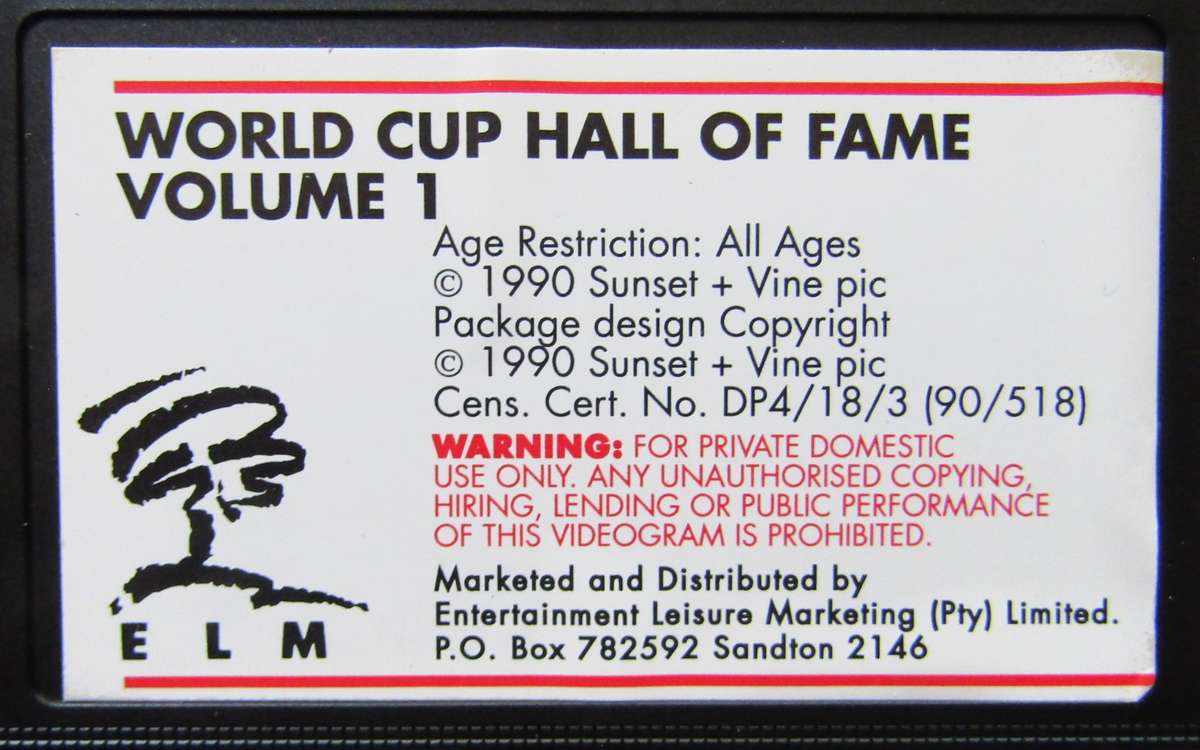 World Cup Hall of Fame - Football VHS Video Tape (1990)