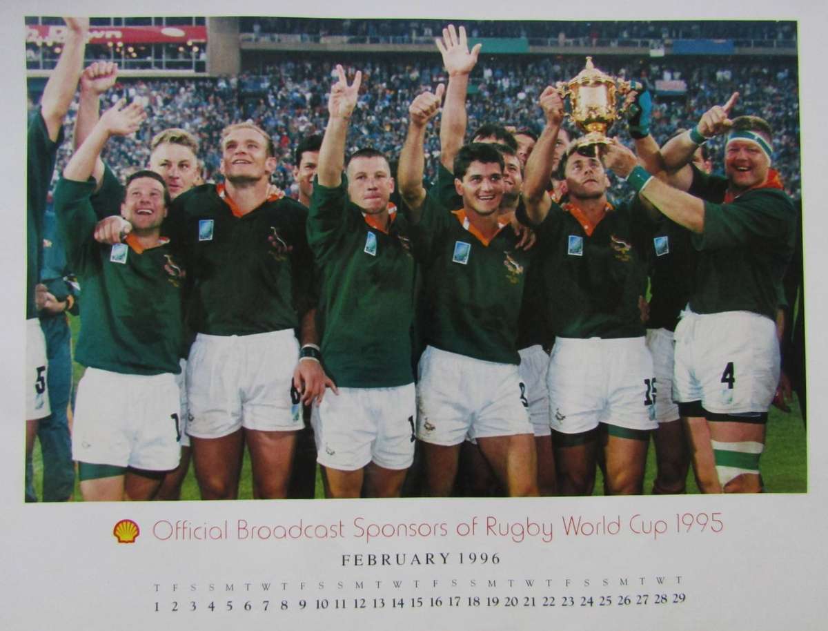 1996 World Cup Champs Large Springbok Rugby Calendar