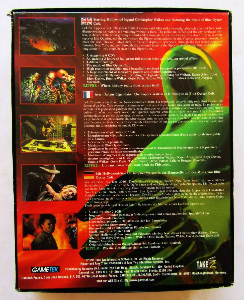 Ripper - 6 Disc Big Box PC Game (1996)