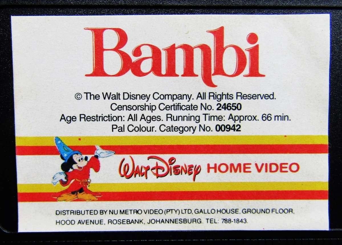 Bambi - Walt Disney - Movie VHS Tape