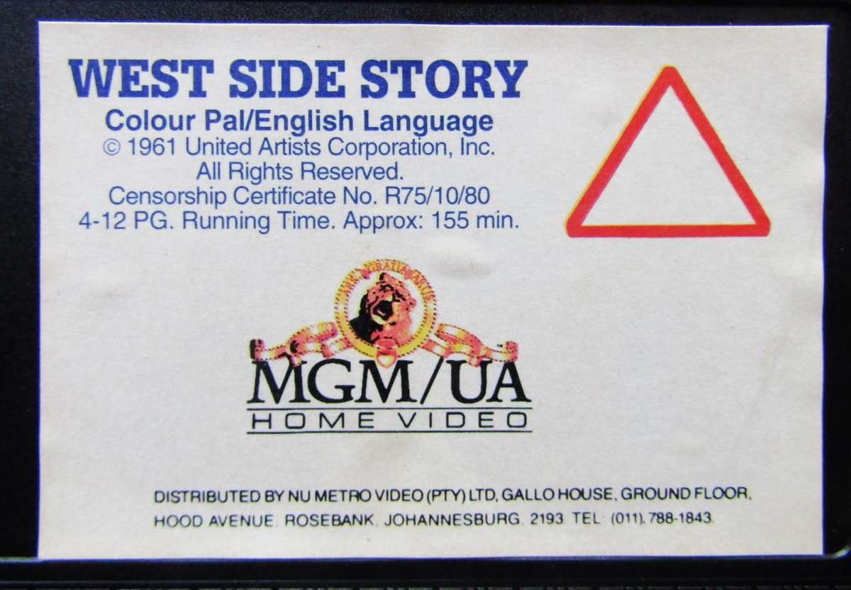 West Side Story - Classic Movie VHS Tape (1993)