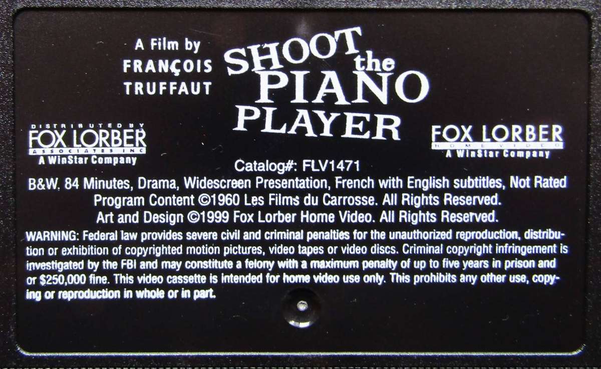 Shoot the Piano Player - Movie VHS Tape (1999)