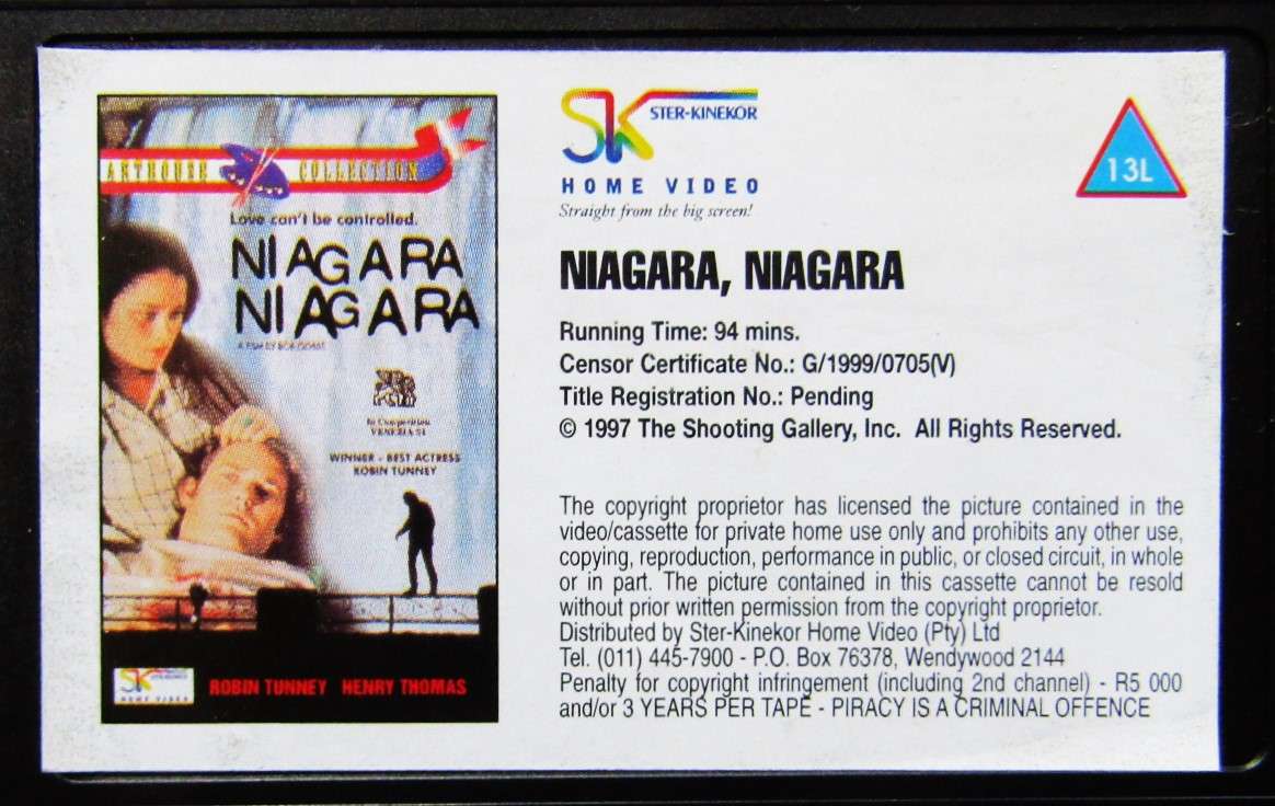 Niagara, Niagara - Robin Tunney - Movie VHS Tape (1999)