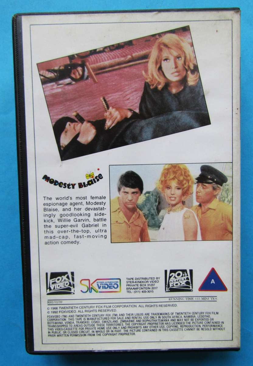 Modesty Blaise - Movie VHS Tape (1992)