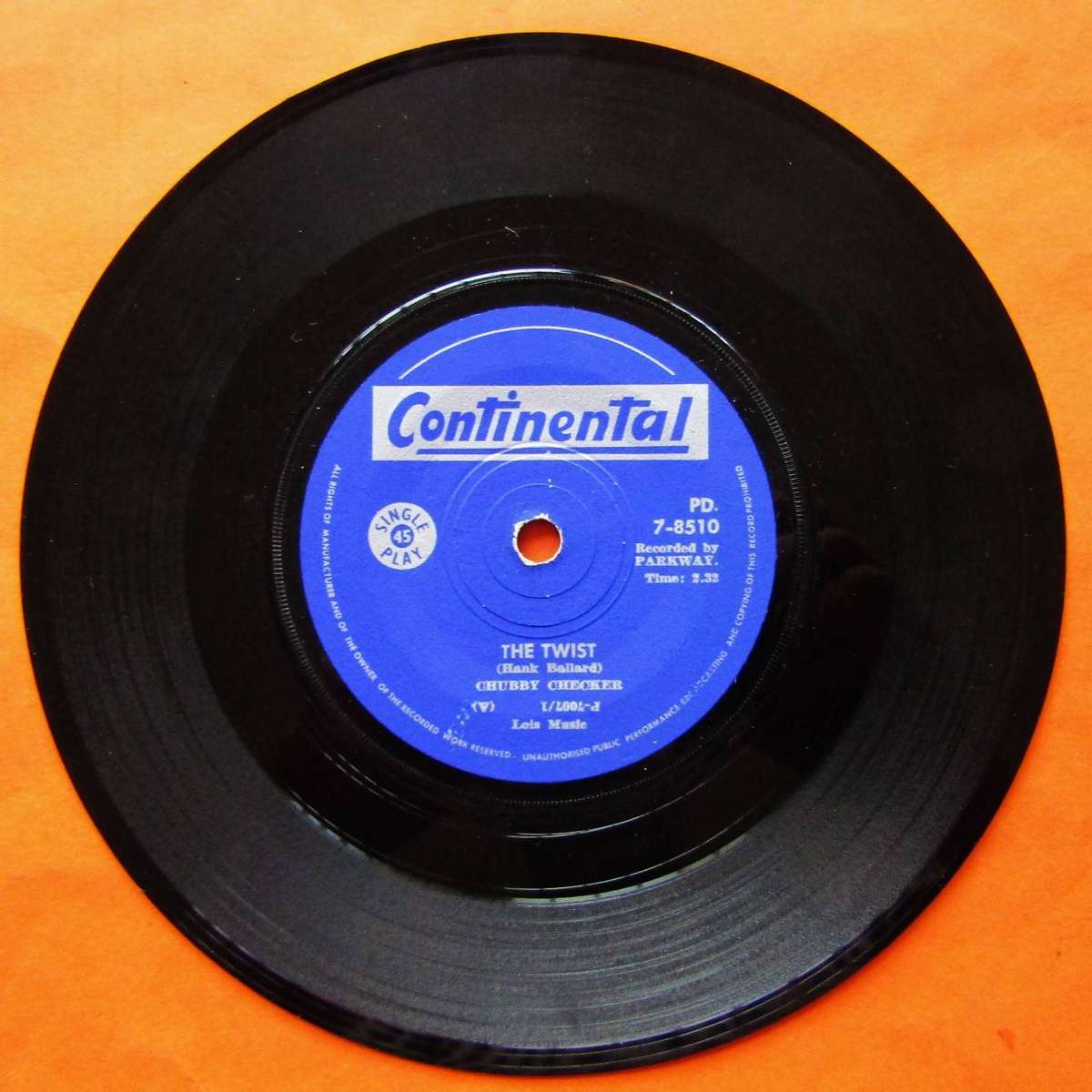 Chubby Checker  The Twist - Vinyl 7 Single Record