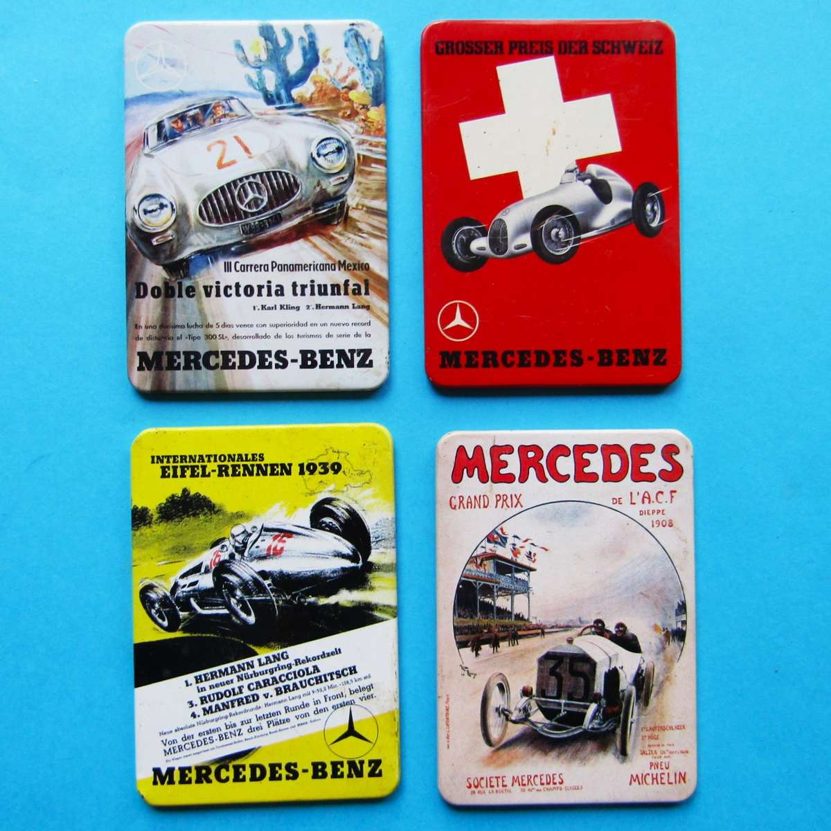 Lot of 4 Old Mercedes Benz Fridge Magnets