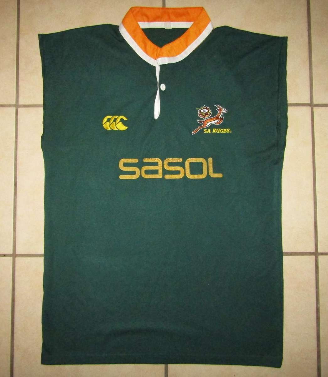 Old Springbok Rugby Jersey with Sleeves Cut Off