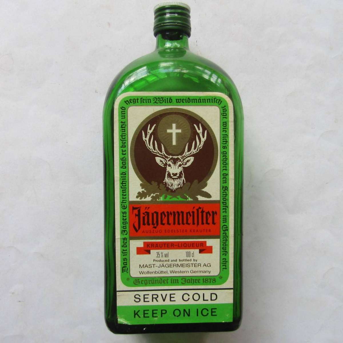 Old Made in West Germany Jagermeister Bottle