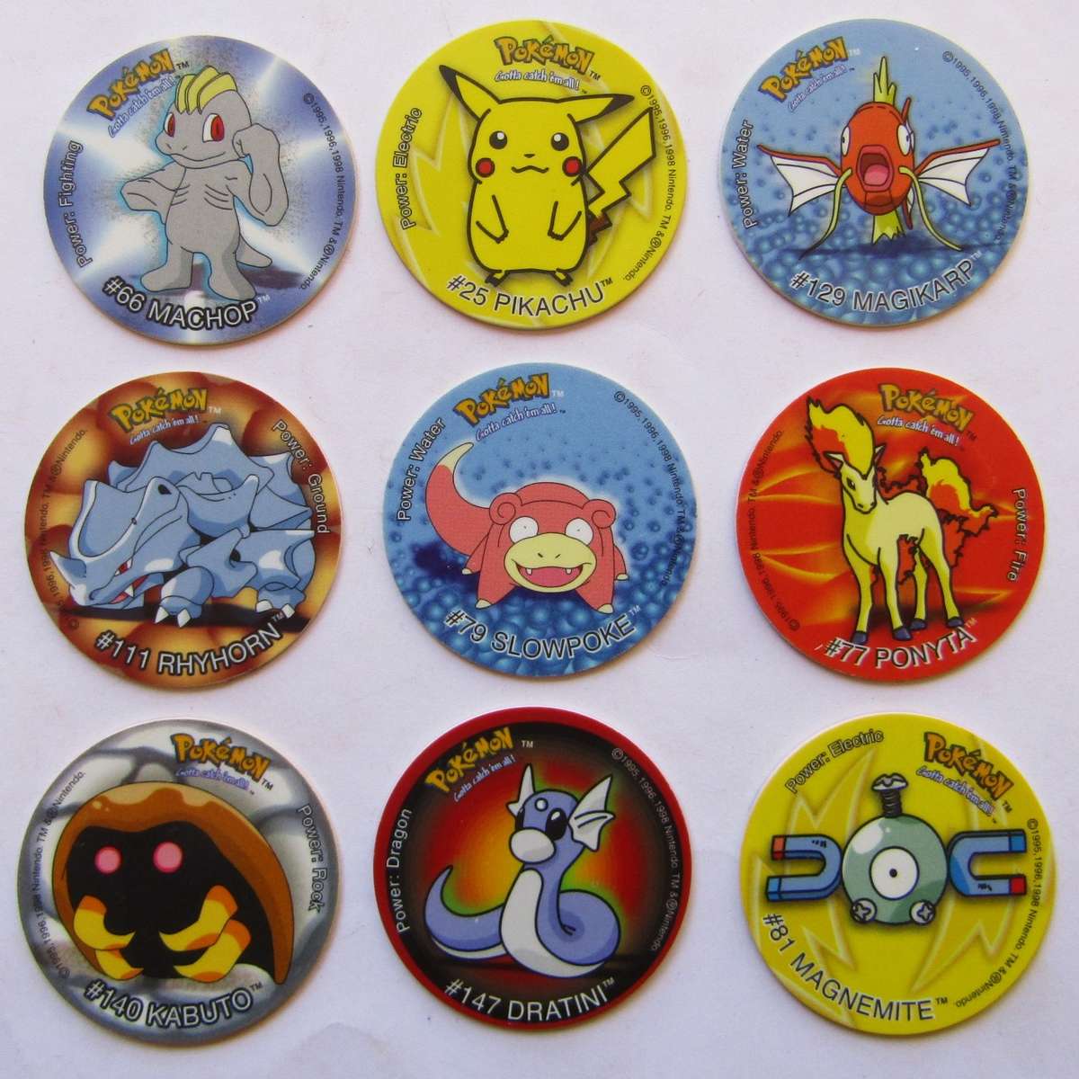 Lot of 9 Pokemon Tazo 1 Slammers by Simba
