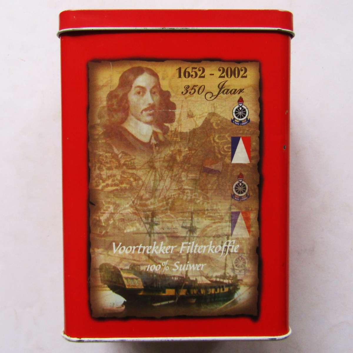 2002 Jan Van Riebeeck 350 Jaar Herdenking Voortrekkers Coffee Tin