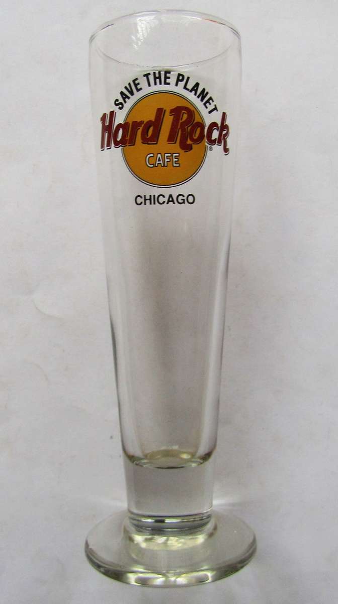 Old Hard Rock Cafe Chicago Tall Beer Glass