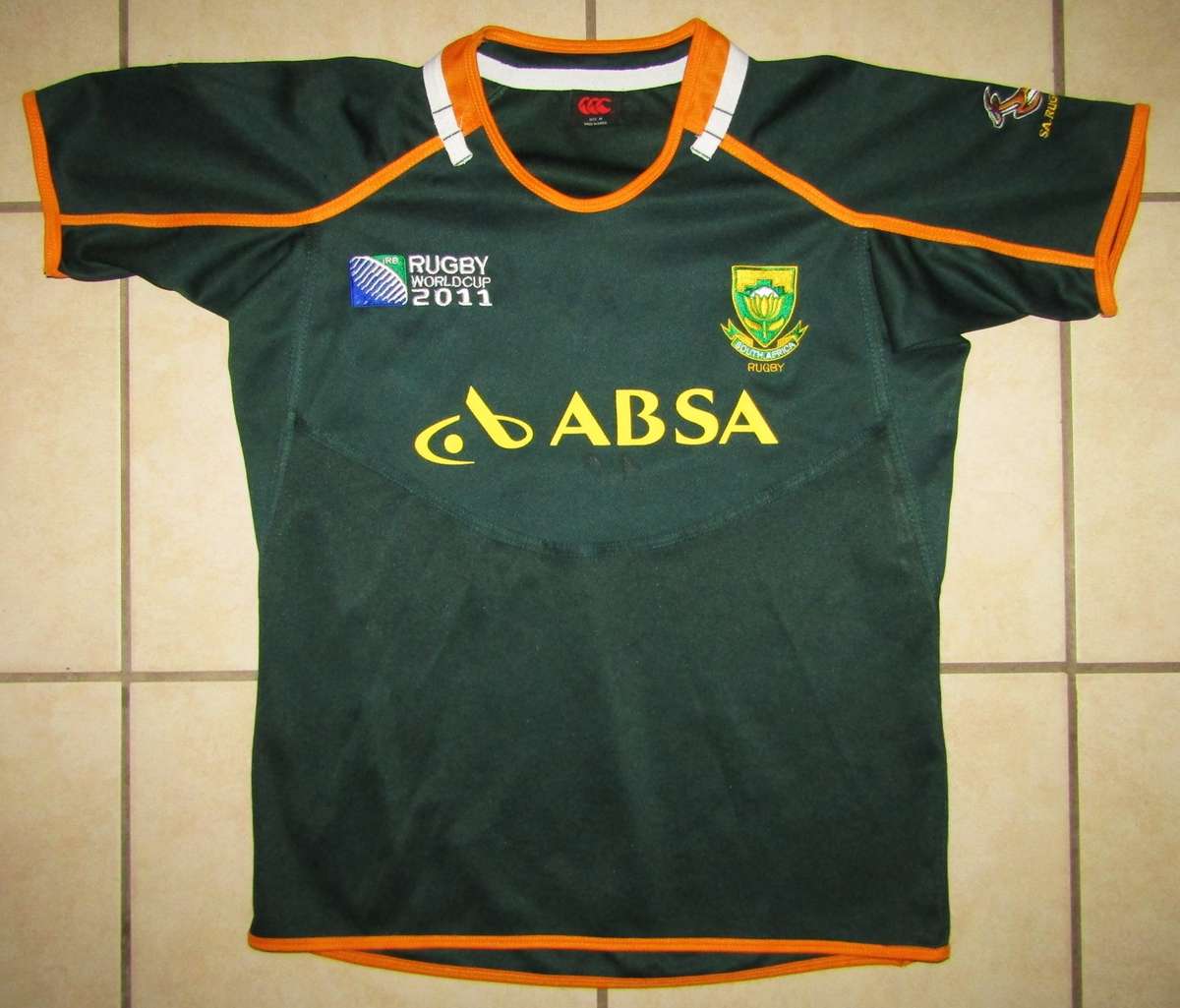 2011 World Cup Springbok Rugby Jersey - Medium Size
