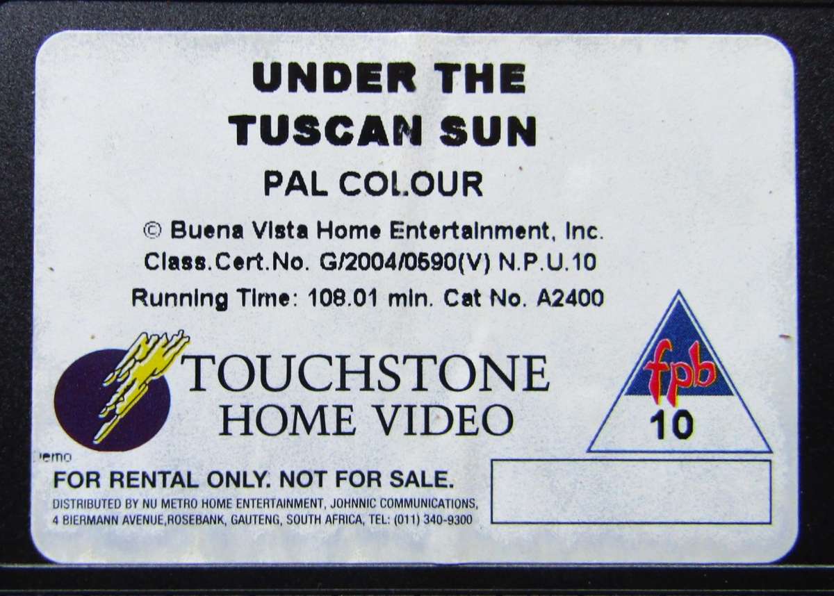 Under the Tuscan Sun - Diane Lane - Movie VHS Tape (2004)