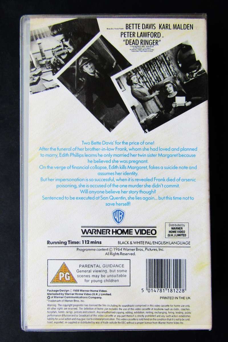 Dead Ringer - Movie VHS Tape (1988)