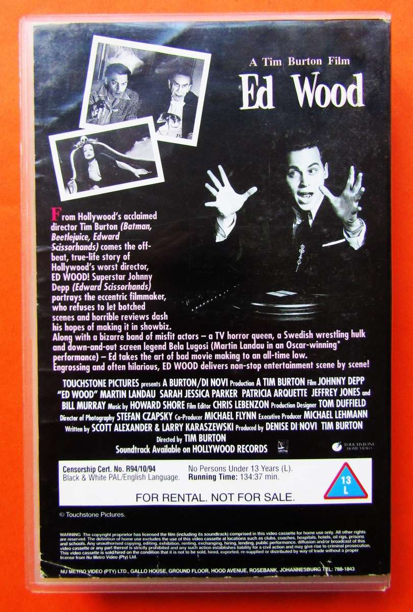 Ed Wood - Johnny Depp - Dark Comedy Movie VHS Tape (1994)