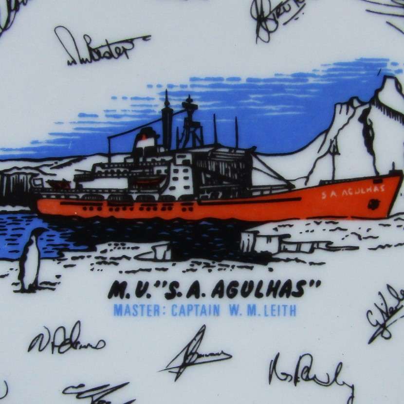 1982 SA Agulhas Ship Display Plate