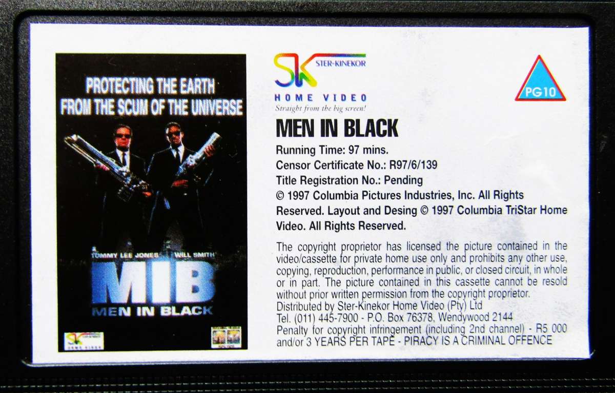 Men in Black - Will Smith - Movie VHS Tape (1997)