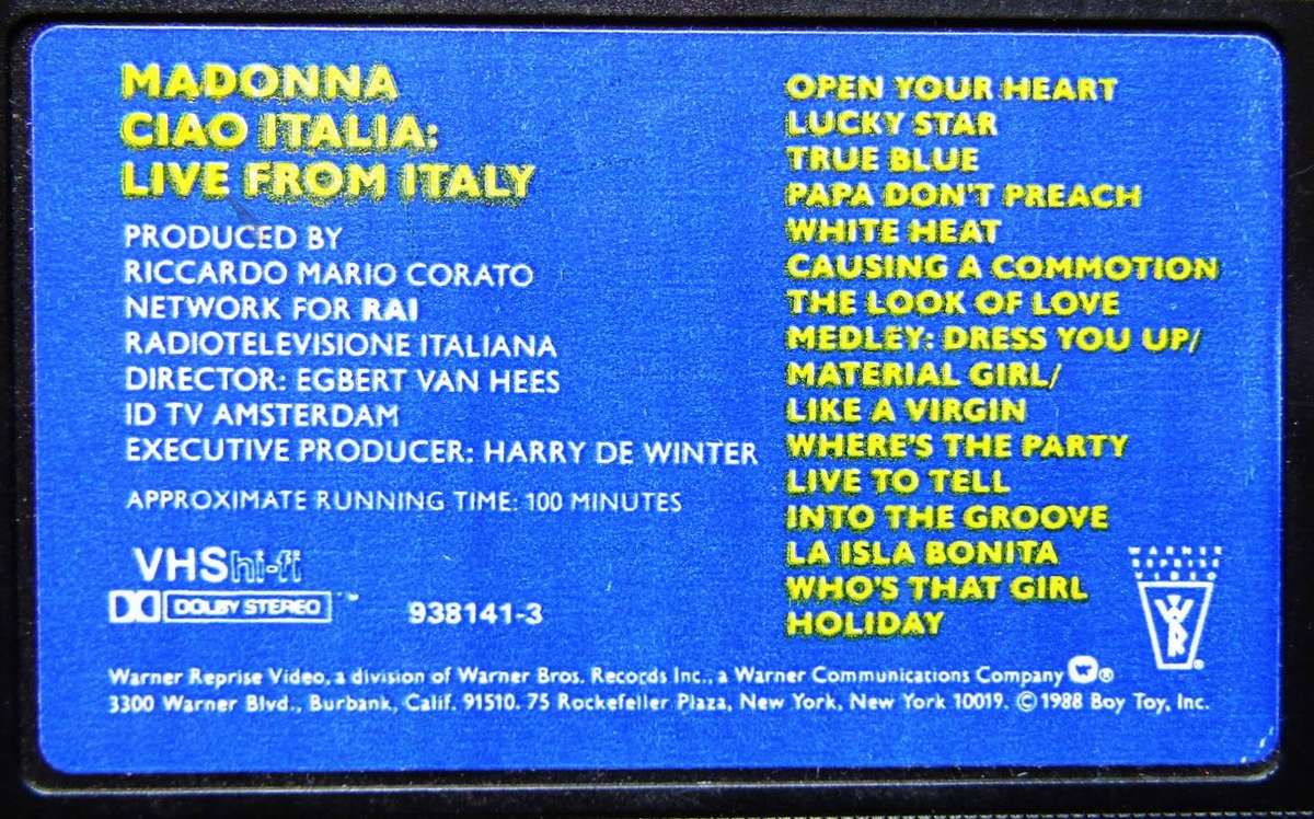 Madonna - Live from Italy - VHS Video Tape (1988)