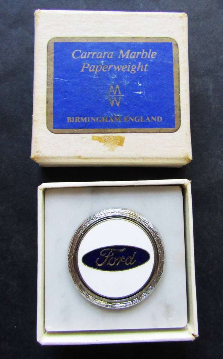 Old Ford Motors Marble Paper Weight - Made in England