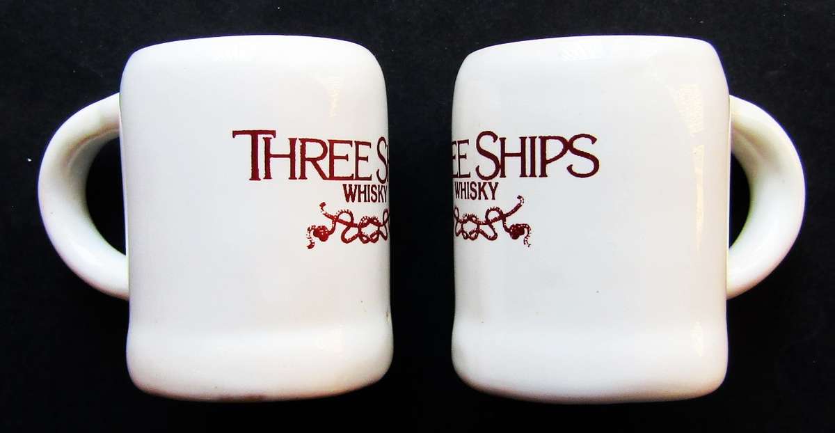 2 Old Three Ships Whisky Tot Measures