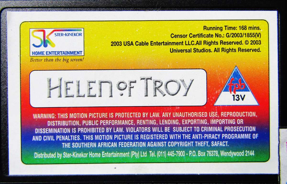 Helen of Troy - Mini Series VHS Tape (2003)