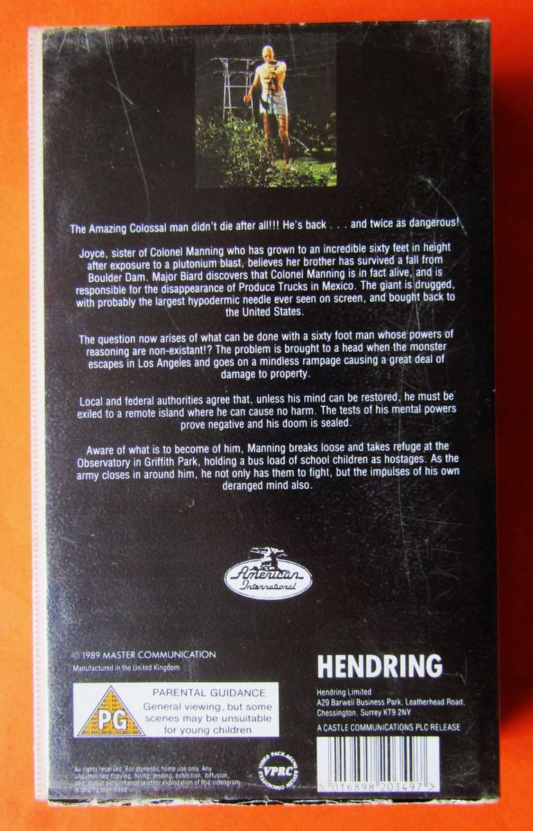 War of the Colossal Beast - Horror SciFi Movie VHS Tape (1989)