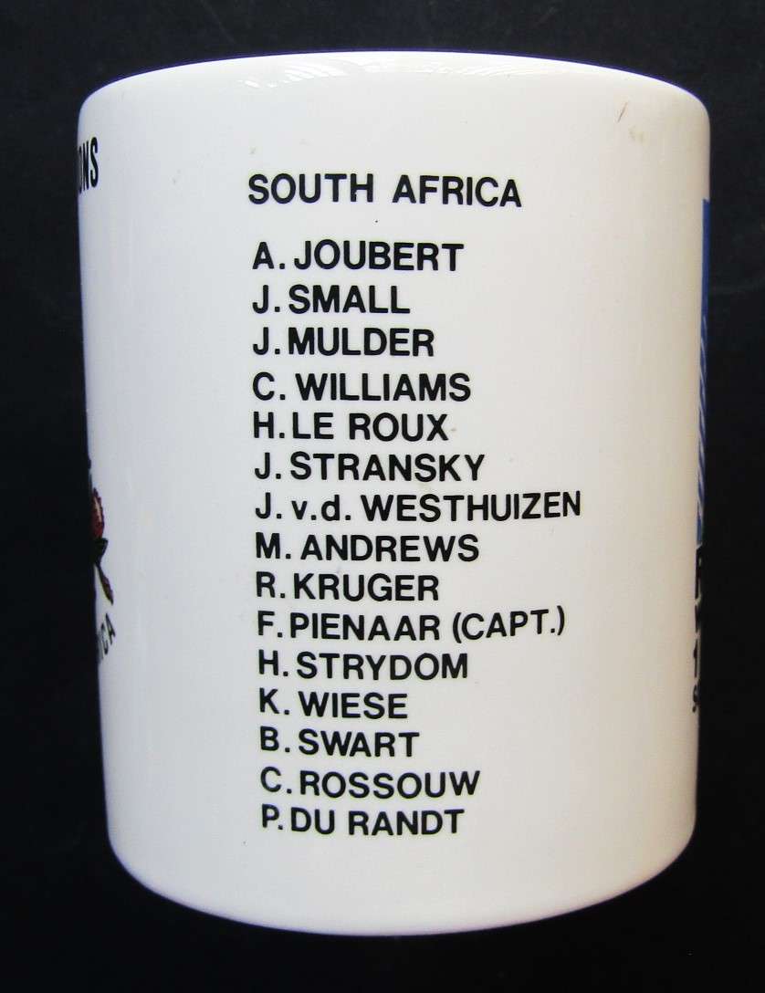 1995 World Champions Springbok Rugby Mug