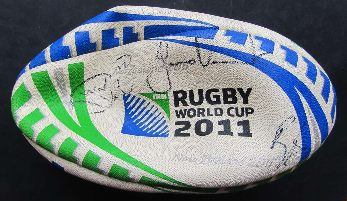 2011 World Cup Rugby Ball with Signatures