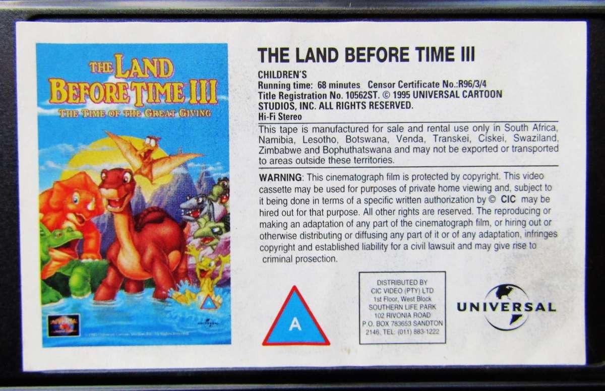The Land Before Time III - VHS Video Tape (1995)