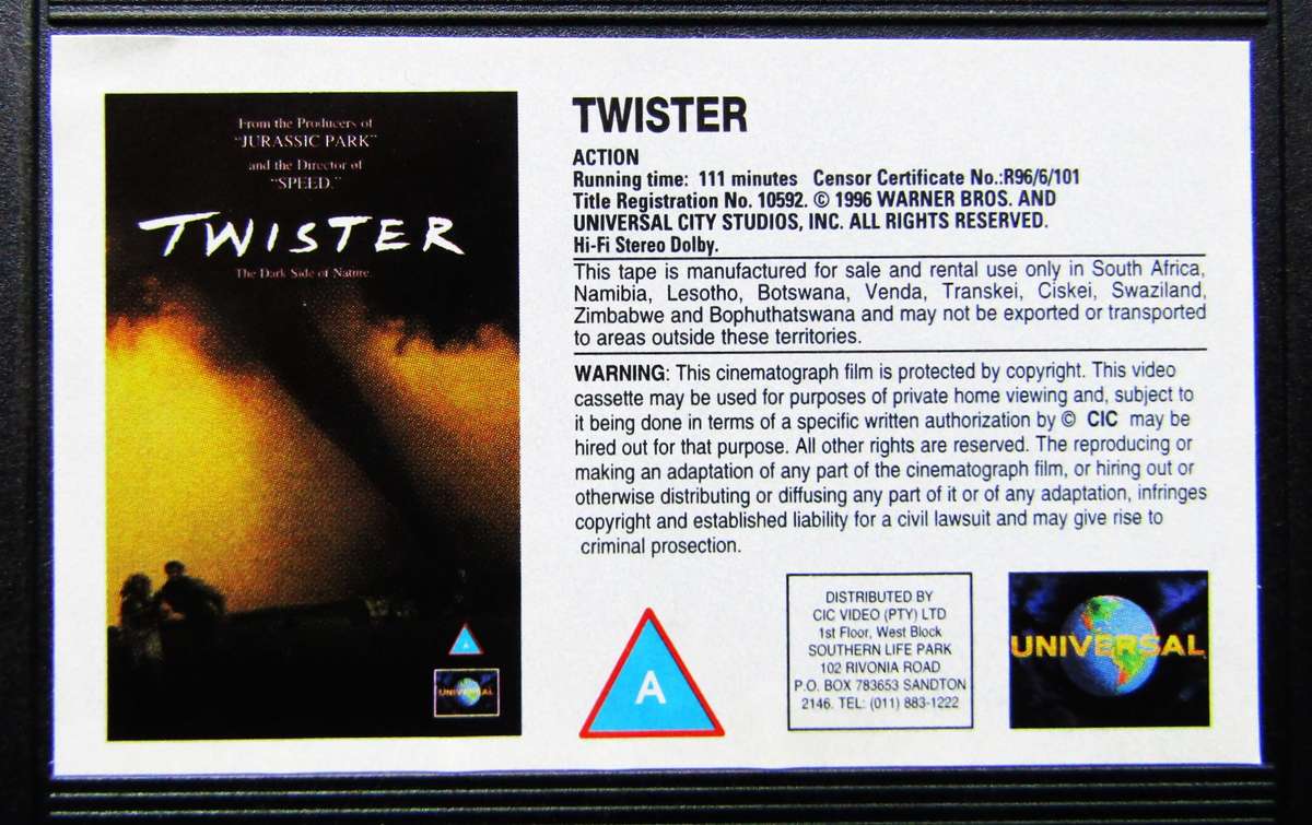 Twister - Helen Hunt - Movie VHS Tape (1996)