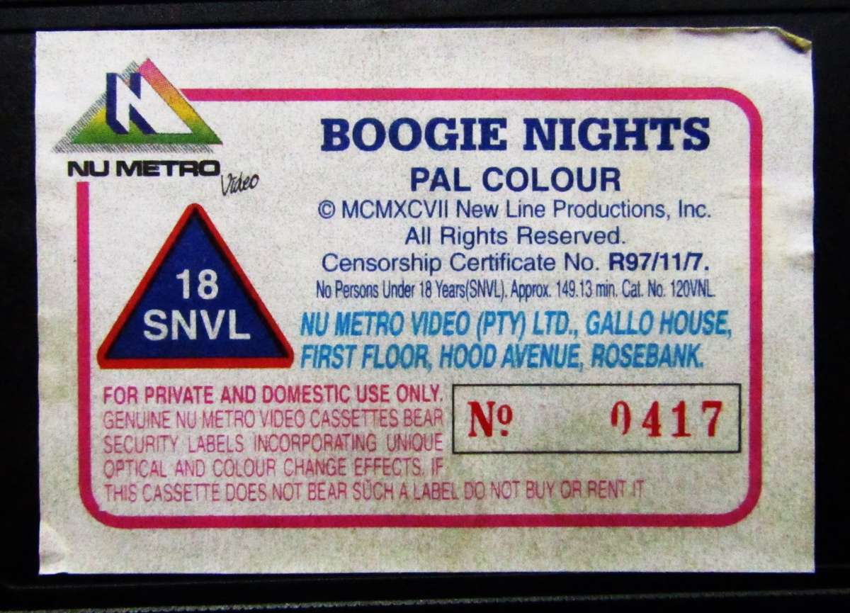 Boogie Nights - Mark Wahlberg - Movie VHS Tape (1997)