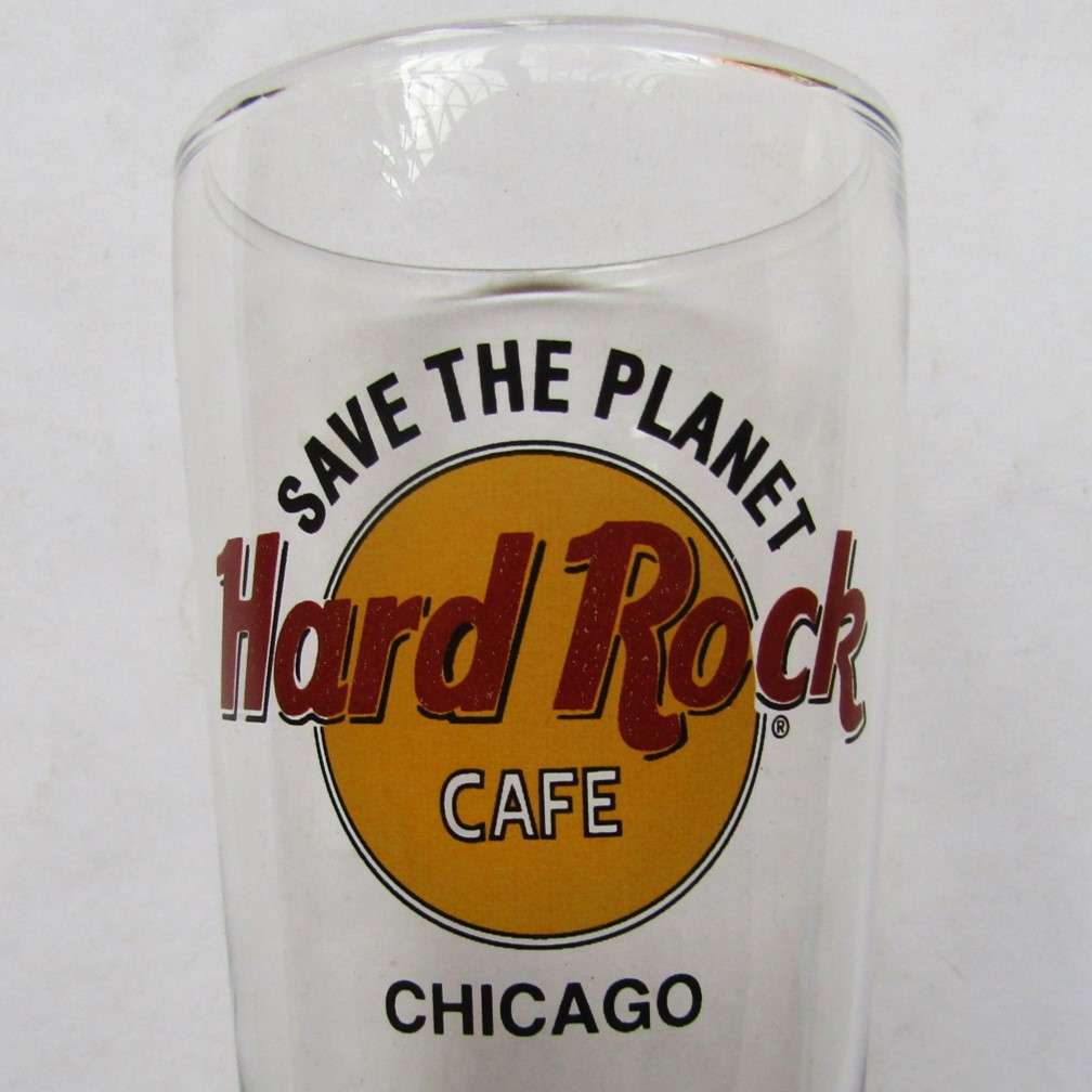 Old Hard Rock Cafe Chicago Tall Beer Glass