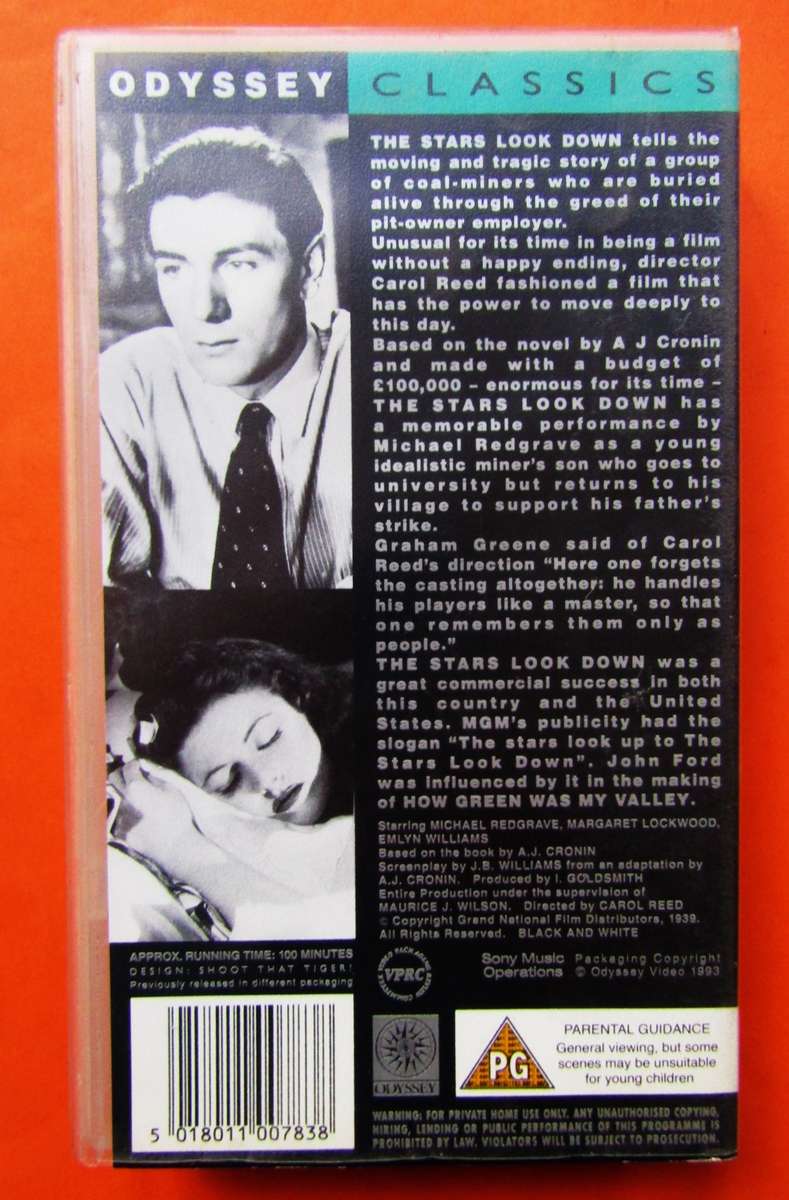 The Stars Look Down - Classic Movie VHS Tape (1993)