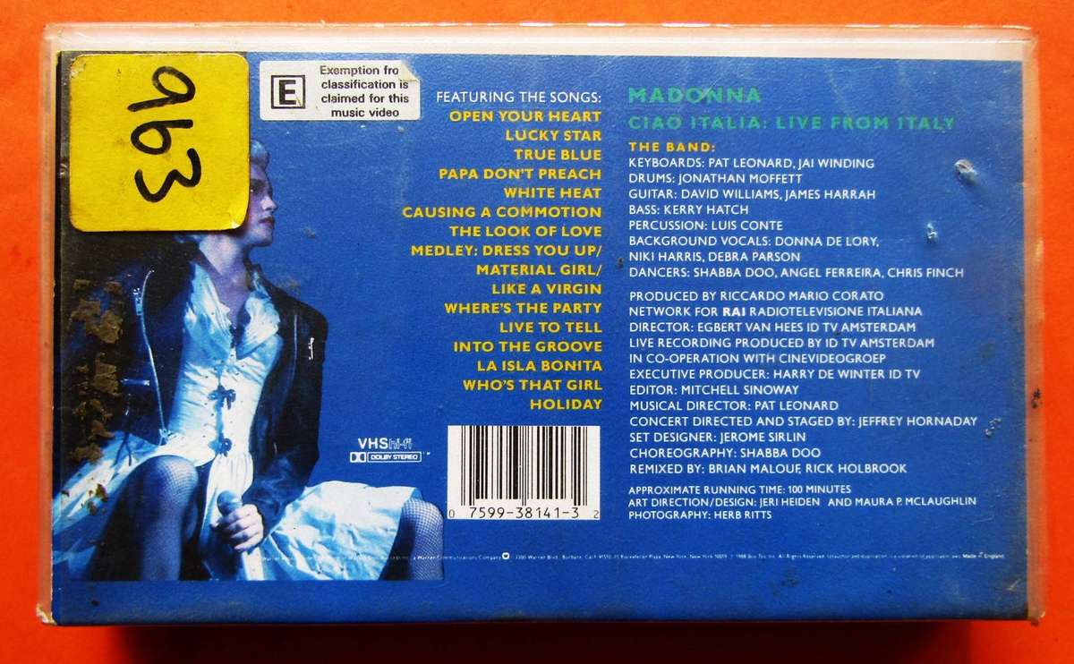 Madonna - Live from Italy - VHS Video Tape (1988)